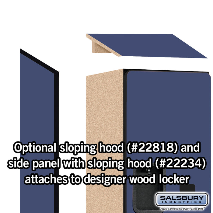 Salsbury 18" Wide Double Tier 'S' Style Designer Wood Locker - 1 Wide - 6 Feet High - 18 Inches Deep - Blue - Hasps - Sweatfully