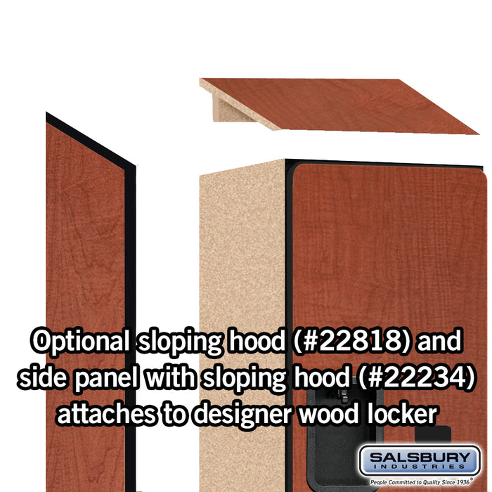 Salsbury 18" Wide Double Tier 'S' Style Designer Wood Locker - 1 Wide - 6 Feet High - 18 Inches Deep - Cherry - Hasps - Sweatfully