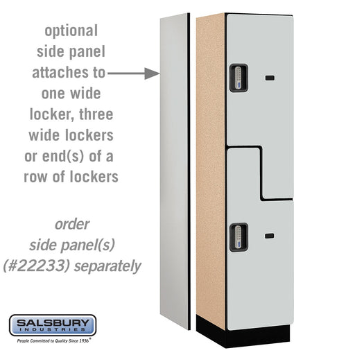 Salsbury 18" Wide Double Tier 'S' Style Designer Wood Locker - 1 Wide - 6 Feet High - 18 Inches Deep - Gray - Silver Electronic Locks - Sweatfully