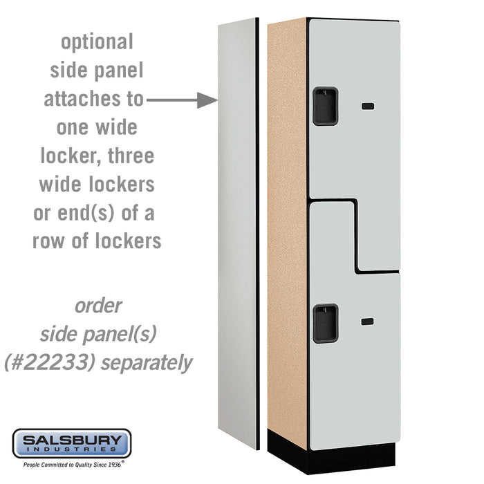 Salsbury 18" Wide Double Tier 'S' Style Designer Wood Locker - 1 Wide - 6 Feet High - 18 Inches Deep - Gray - Hasps - Sweatfully