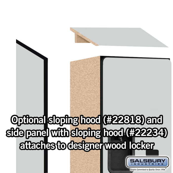 Salsbury 18" Wide Double Tier 'S' Style Designer Wood Locker - 1 Wide - 6 Feet High - 18 Inches Deep - Gray - Hasps - Sweatfully