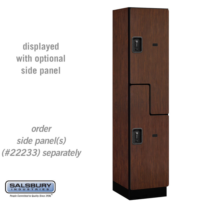 Salsbury 18" Wide Double Tier 'S' Style Designer Wood Locker - 1 Wide - 6 Feet High - 18 Inches Deep - Mahogany - Black Resettable Combination Locks - Sweatfully