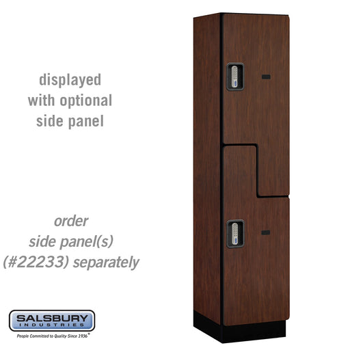 Salsbury 18" Wide Double Tier 'S' Style Designer Wood Locker - 1 Wide - 6 Feet High - 18 Inches Deep - Mahogany - Silver Electronic Locks - Sweatfully