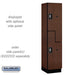 Salsbury 18" Wide Double Tier 'S' Style Designer Wood Locker - 1 Wide - 6 Feet High - 18 Inches Deep - Mahogany - Silver Resettable Combination Locks - Sweatfully