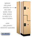 Salsbury 18" Wide Double Tier 'S' Style Designer Wood Locker - 1 Wide - 6 Feet High - 18 Inches Deep - Maple - Black Resettable Combination Locks - Sweatfully