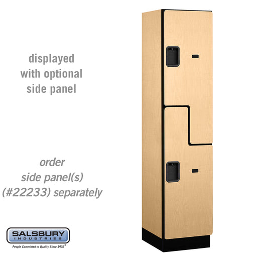 Salsbury 18" Wide Double Tier 'S' Style Designer Wood Locker - 1 Wide - 6 Feet High - 18 Inches Deep - Maple - Hasps - Sweatfully