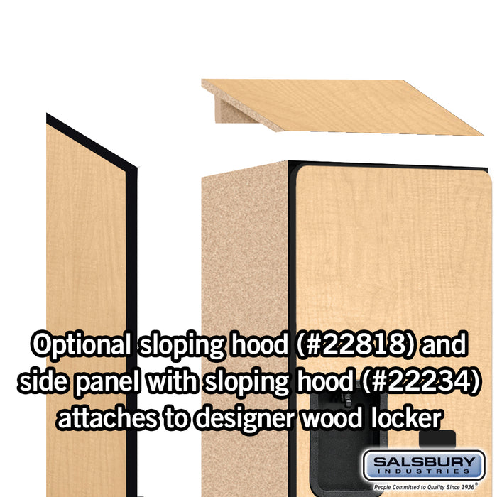Salsbury 18" Wide Double Tier 'S' Style Designer Wood Locker - 1 Wide - 6 Feet High - 18 Inches Deep - Maple - Hasps - Sweatfully
