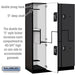 Salsbury 18" Wide Double Tier 'S' Style Designer Wood Locker - 3 Wide - 6 Feet High - 21 Inches Deep - Black - Silver Resettable Combination Locks - Sweatfully
