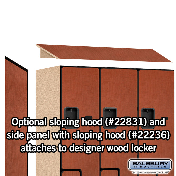 Salsbury 18" Wide Double Tier 'S' Style Designer Wood Locker - 3 Wide - 6 Feet High - 21 Inches Deep - Cherry - Hasps - Sweatfully