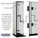 Salsbury 18" Wide Double Tier 'S' Style Designer Wood Locker - 3 Wide - 6 Feet High - 21 Inches Deep - Gray - Black Resettable Combination Locks - Sweatfully