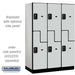 Salsbury 18" Wide Double Tier 'S' Style Designer Wood Locker - 3 Wide - 6 Feet High - 21 Inches Deep - Gray - Black Resettable Combination Locks - Sweatfully