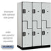 Salsbury 18" Wide Double Tier 'S' Style Designer Wood Locker - 3 Wide - 6 Feet High - 21 Inches Deep - Gray - Silver Electronic Locks - Sweatfully