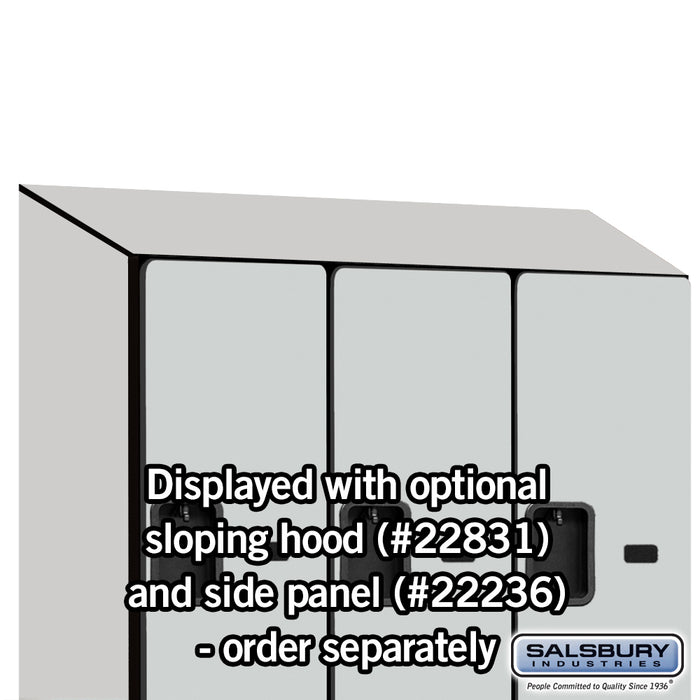 Salsbury 18" Wide Double Tier 'S' Style Designer Wood Locker - 3 Wide - 6 Feet High - 21 Inches Deep - Gray - Hasps - Sweatfully