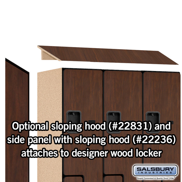 Salsbury 18" Wide Double Tier 'S' Style Designer Wood Locker - 3 Wide - 6 Feet High - 21 Inches Deep - Mahogany - Hasps - Sweatfully