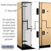Salsbury 18" Wide Double Tier 'S' Style Designer Wood Locker - 3 Wide - 6 Feet High - 21 Inches Deep - Maple - Silver Electronic Locks - Sweatfully