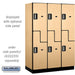 Salsbury 18" Wide Double Tier 'S' Style Designer Wood Locker - 3 Wide - 6 Feet High - 21 Inches Deep - Maple - Silver Electronic Locks - Sweatfully