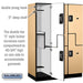 Salsbury 18" Wide Double Tier 'S' Style Designer Wood Locker - 3 Wide - 6 Feet High - 21 Inches Deep - Maple - Silver Resettable Combination Locks - Sweatfully