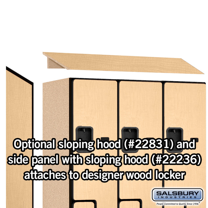 Salsbury 18" Wide Double Tier 'S' Style Designer Wood Locker - 3 Wide - 6 Feet High - 21 Inches Deep - Maple - Hasps - Sweatfully