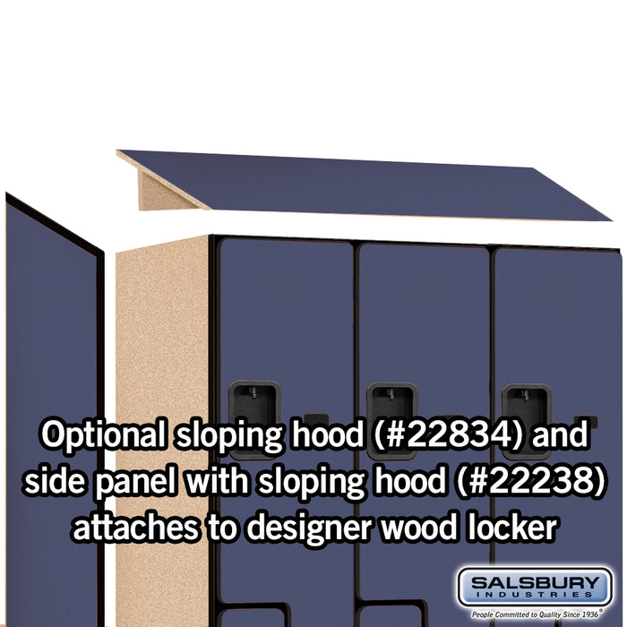 Salsbury 18" Wide Double Tier 'S' Style Designer Wood Locker - 3 Wide - 6 Feet High - 24 Inches Deep - Blue - Hasps - Sweatfully