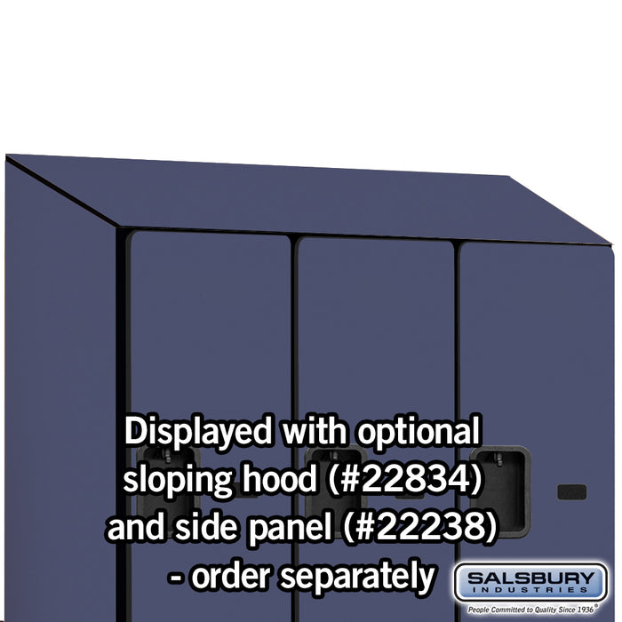 Salsbury 18" Wide Double Tier 'S' Style Designer Wood Locker - 3 Wide - 6 Feet High - 24 Inches Deep - Blue - Hasps - Sweatfully