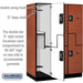Salsbury 18" Wide Double Tier 'S' Style Designer Wood Locker - 3 Wide - 6 Feet High - 24 Inches Deep - Cherry - Silver Resettable Combination Locks - Sweatfully