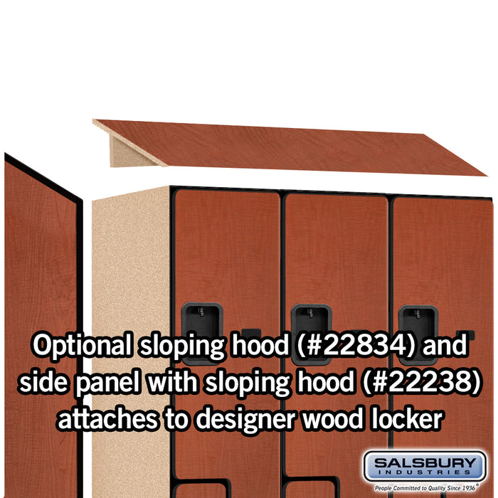 Salsbury 18" Wide Double Tier 'S' Style Designer Wood Locker - 3 Wide - 6 Feet High - 24 Inches Deep - Cherry - Hasps - Sweatfully