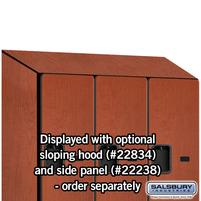 Salsbury 18" Wide Double Tier 'S' Style Designer Wood Locker - 3 Wide - 6 Feet High - 24 Inches Deep - Cherry - Hasps - Sweatfully
