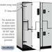 Salsbury 18" Wide Double Tier 'S' Style Designer Wood Locker - 3 Wide - 6 Feet High - 24 Inches Deep - Gray - Black Electronic Locks - Sweatfully
