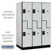Salsbury 18" Wide Double Tier 'S' Style Designer Wood Locker - 3 Wide - 6 Feet High - 24 Inches Deep - Gray - Black Resettable Combination Locks - Sweatfully
