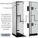 Salsbury 18" Wide Double Tier 'S' Style Designer Wood Locker - 3 Wide - 6 Feet High - 24 Inches Deep - Gray - Silver Electronic Locks - Sweatfully