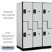 Salsbury 18" Wide Double Tier 'S' Style Designer Wood Locker - 3 Wide - 6 Feet High - 24 Inches Deep - Gray - Hasps - Sweatfully