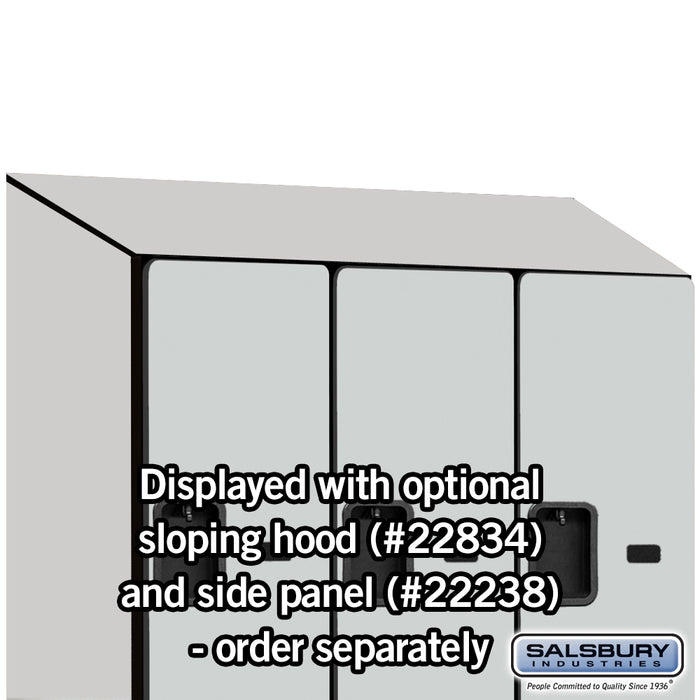 Salsbury 18" Wide Double Tier 'S' Style Designer Wood Locker - 3 Wide - 6 Feet High - 24 Inches Deep - Gray - Hasps - Sweatfully