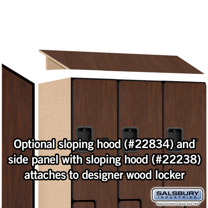 Salsbury 18" Wide Double Tier 'S' Style Designer Wood Locker - 3 Wide - 6 Feet High - 24 Inches Deep - Mahogany - Hasps - Sweatfully