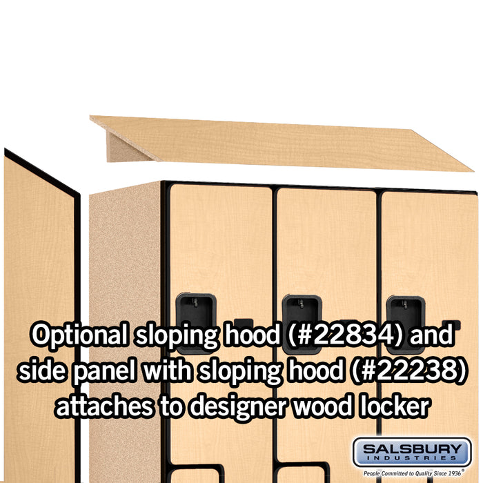 Salsbury 18" Wide Double Tier 'S' Style Designer Wood Locker - 3 Wide - 6 Feet High - 24 Inches Deep - Maple - Hasps - Sweatfully