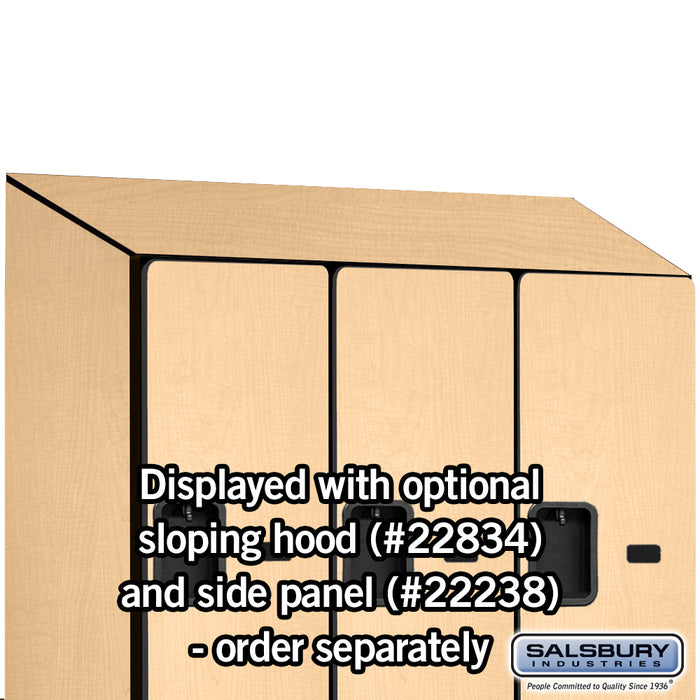 Salsbury 18" Wide Double Tier 'S' Style Designer Wood Locker - 3 Wide - 6 Feet High - 24 Inches Deep - Maple - Hasps - Sweatfully