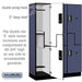 Salsbury 18" Wide Double Tier 'S' Style Designer Wood Locker - 3 Wide - 6 Feet High - 18 Inches Deep - Blue - Silver Electronic Locks - Sweatfully