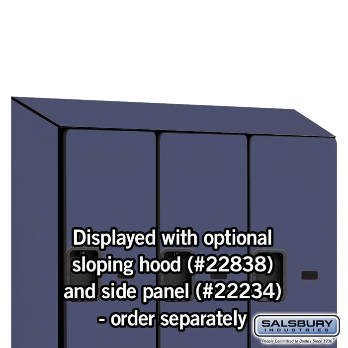 Salsbury 18" Wide Double Tier 'S' Style Designer Wood Locker - 3 Wide - 6 Feet High - 18 Inches Deep - Blue - Hasps - Sweatfully
