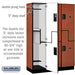 Salsbury 18" Wide Double Tier 'S' Style Designer Wood Locker - 3 Wide - 6 Feet High - 18 Inches Deep - Cherry - Hasps - Sweatfully