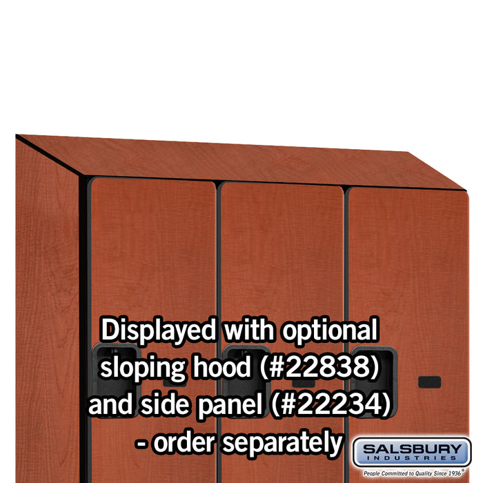 Salsbury 18" Wide Double Tier 'S' Style Designer Wood Locker - 3 Wide - 6 Feet High - 18 Inches Deep - Cherry - Hasps - Sweatfully