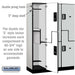 Salsbury 18" Wide Double Tier 'S' Style Designer Wood Locker - 3 Wide - 6 Feet High - 18 Inches Deep - Gray - Silver Electronic Locks - Sweatfully