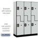 Salsbury 18" Wide Double Tier 'S' Style Designer Wood Locker - 3 Wide - 6 Feet High - 18 Inches Deep - Gray - Silver Electronic Locks - Sweatfully