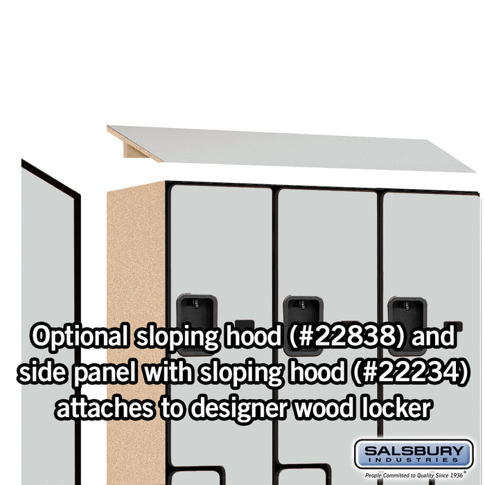 Salsbury 18" Wide Double Tier 'S' Style Designer Wood Locker - 3 Wide - 6 Feet High - 18 Inches Deep - Gray - Hasps - Sweatfully
