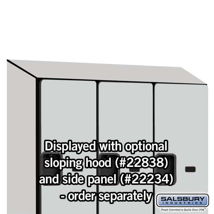 Salsbury 18" Wide Double Tier 'S' Style Designer Wood Locker - 3 Wide - 6 Feet High - 18 Inches Deep - Gray - Hasps - Sweatfully