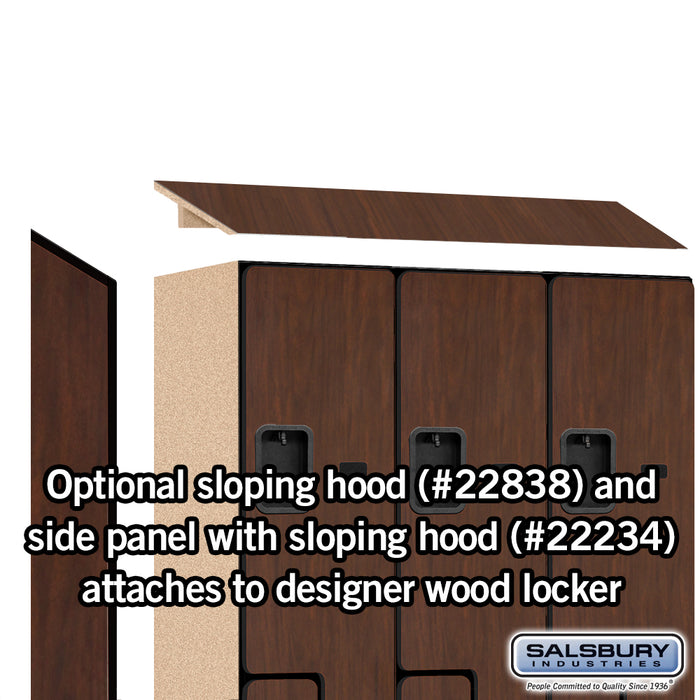 Salsbury 18" Wide Double Tier 'S' Style Designer Wood Locker - 3 Wide - 6 Feet High - 18 Inches Deep - Mahogany - Hasps - Sweatfully