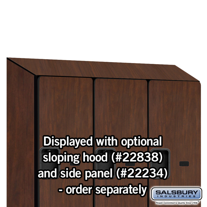 Salsbury 18" Wide Double Tier 'S' Style Designer Wood Locker - 3 Wide - 6 Feet High - 18 Inches Deep - Mahogany - Hasps - Sweatfully