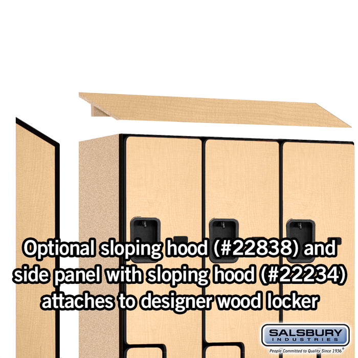 Salsbury 18" Wide Double Tier 'S' Style Designer Wood Locker - 3 Wide - 6 Feet High - 18 Inches Deep - Maple - Hasps - Sweatfully