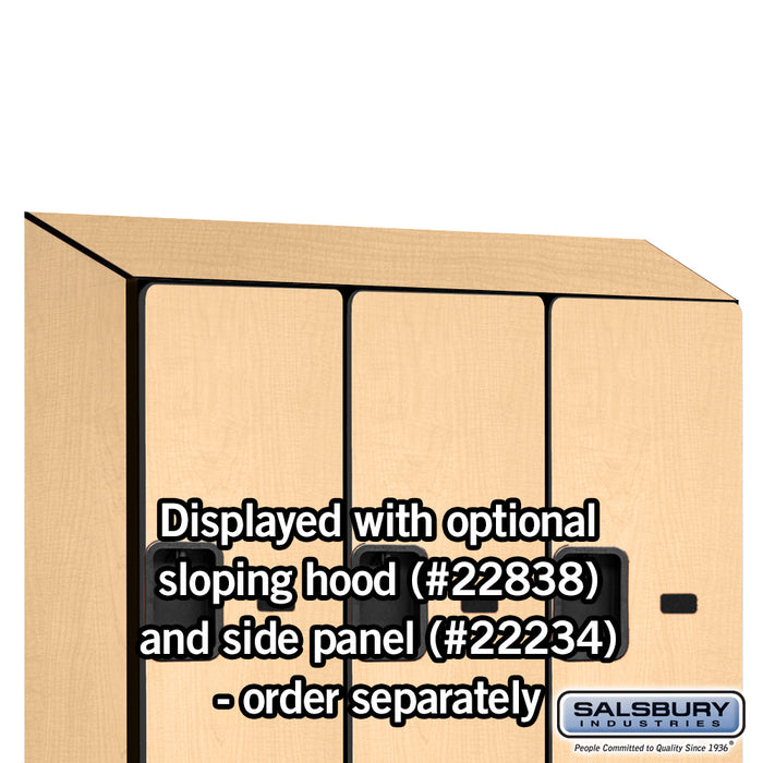 Salsbury 18" Wide Double Tier 'S' Style Designer Wood Locker - 3 Wide - 6 Feet High - 18 Inches Deep - Maple - Hasps - Sweatfully