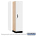 Salsbury 18" Wide Premier Wood Locker - Single Tier - 1 Wide - 6 Feet High - 21" Deep - Arctic White - Electronic Locks - Sweatfully