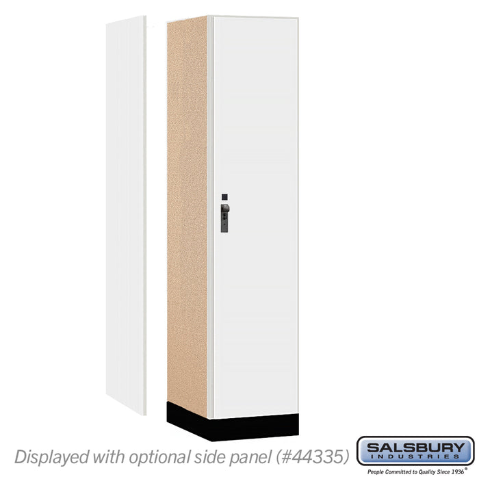 Salsbury 18" Wide Premier Wood Locker - Single Tier - 1 Wide - 6 Feet High - 21" Deep - Arctic White - Hasps - Sweatfully
