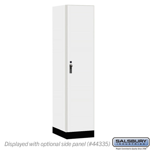 Salsbury 18" Wide Premier Wood Locker - Single Tier - 1 Wide - 6 Feet High - 21" Deep - Arctic White - Hasps - Sweatfully